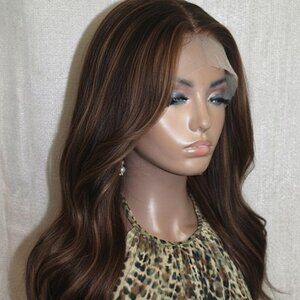 ✨22 Inch Layered & Styled Human Hair Lace Wig Highlighted Virgin Invisi Knots